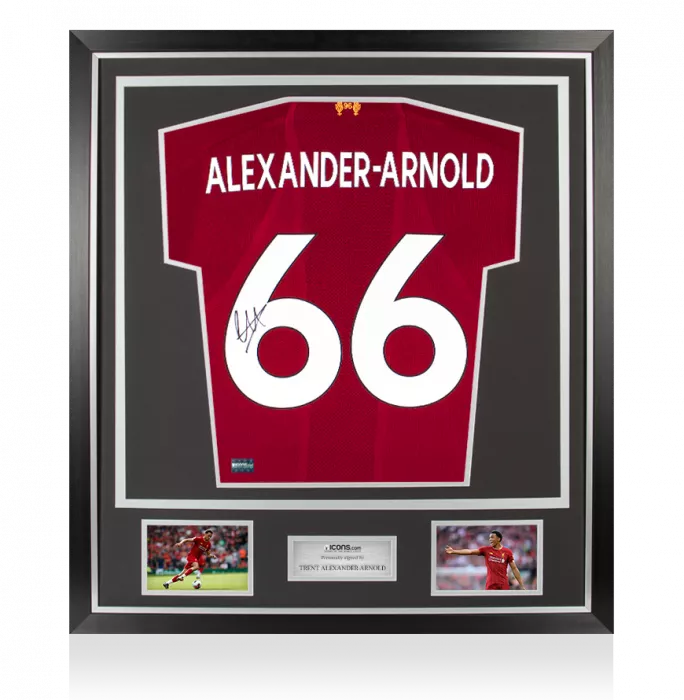 icons Trent Alexander-Arnold Back Signed Liverpool 2019-20 Home Shirt With Fan Style Numbers In Classic Frame