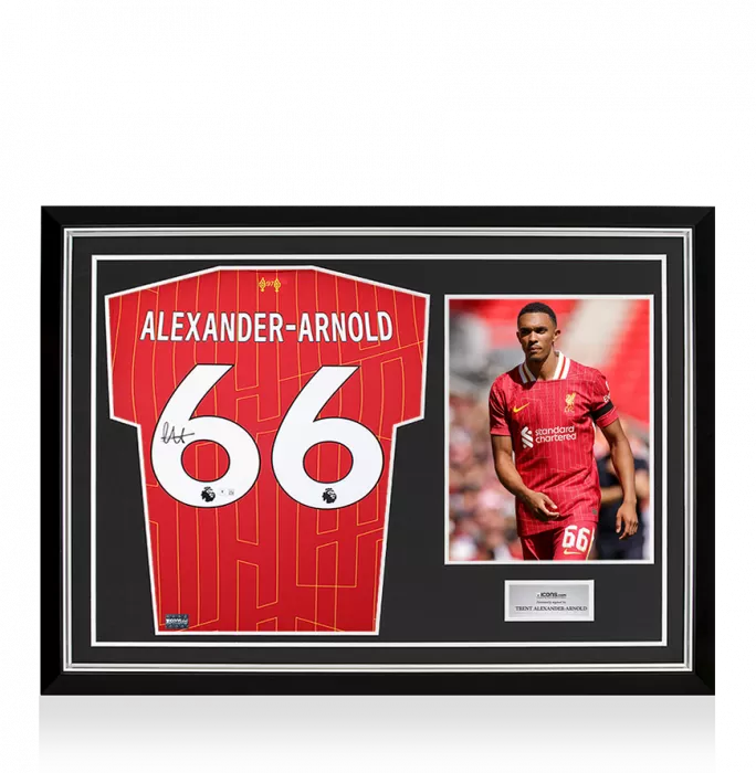 icons Trent Alexander-Arnold Back Signed Liverpool FC 2024-25 Home Shirt In Hero Frame: Option 1
