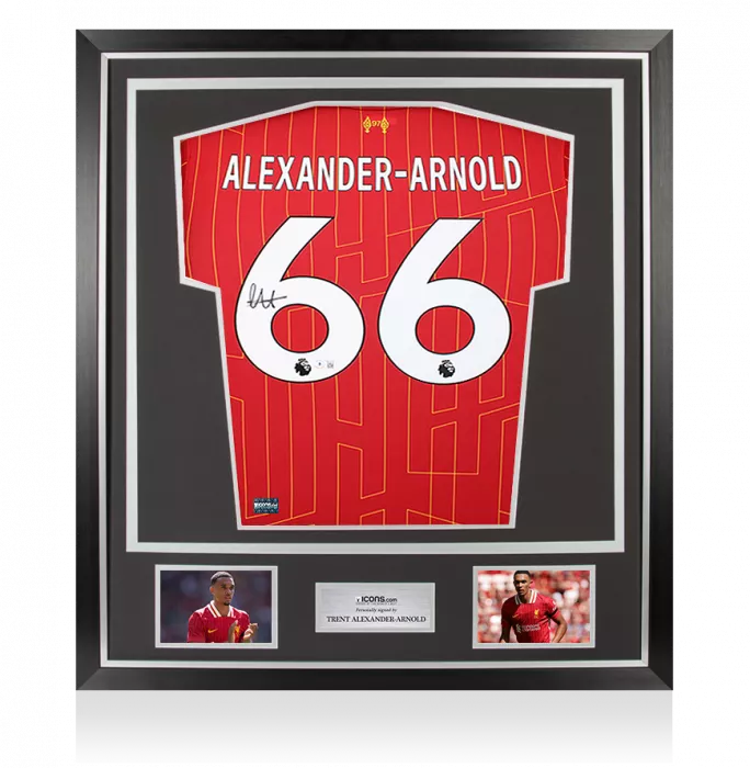 icons Trent Alexander-Arnold Back Signed Liverpool FC 2024-25 Home Shirt In Classic Frame