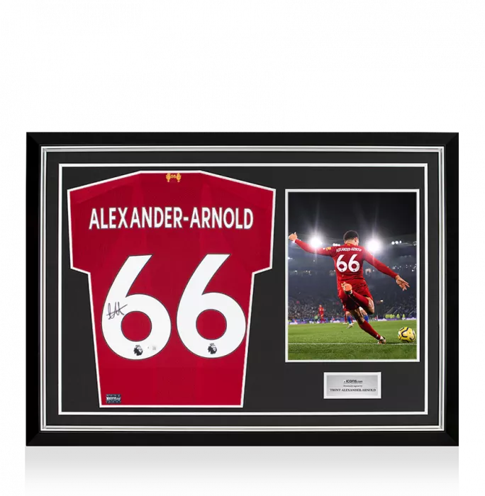 icons Trent Alexander-Arnold Back Signed Liverpool FC 2019-20 Home Shirt In Hero Frame: Option 1