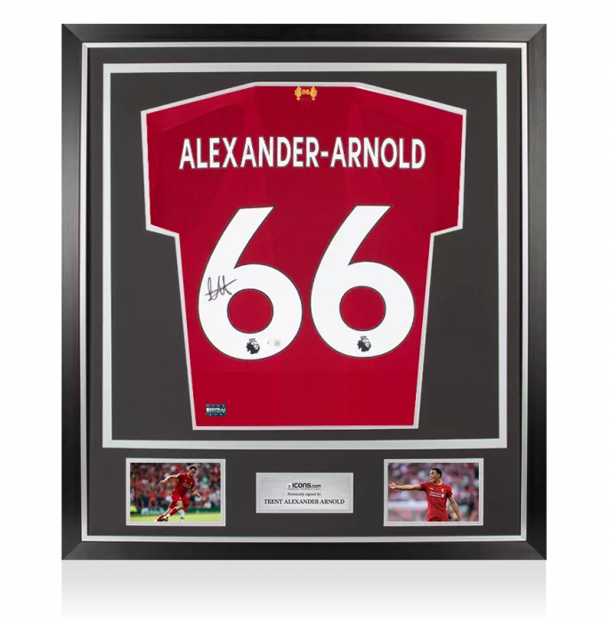 icons Trent Alexander-Arnold Back Signed Liverpool FC 2019-20 Home Shirt In Classic Frame