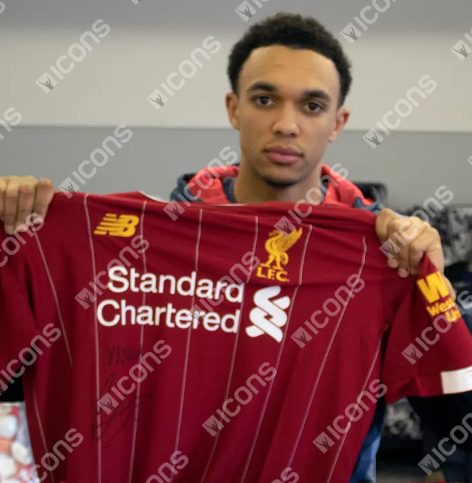 Icons Trent Alexander-Arnold Front Signed Liverpool 2019-20 Home Shirt In Classic Frame: "YNWA" Edition