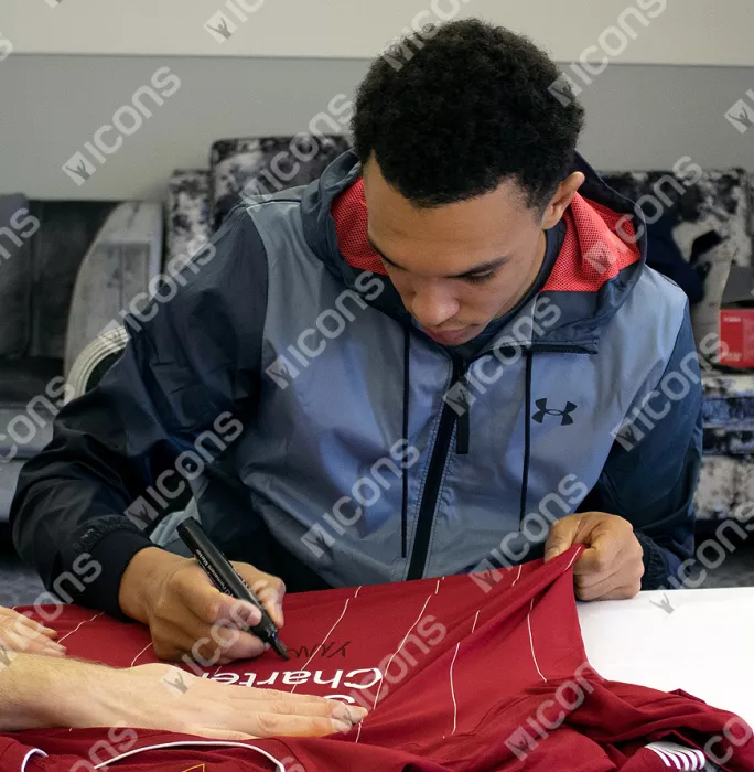 Icons Trent Alexander-Arnold Front Signed Liverpool 2019-20 Home Shirt: "YNWA" Edition