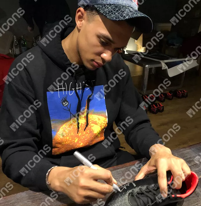 Icons Trent Alexander-Arnold Signed Black And Red Under Armour Boot In Bubble Frame: Option 1