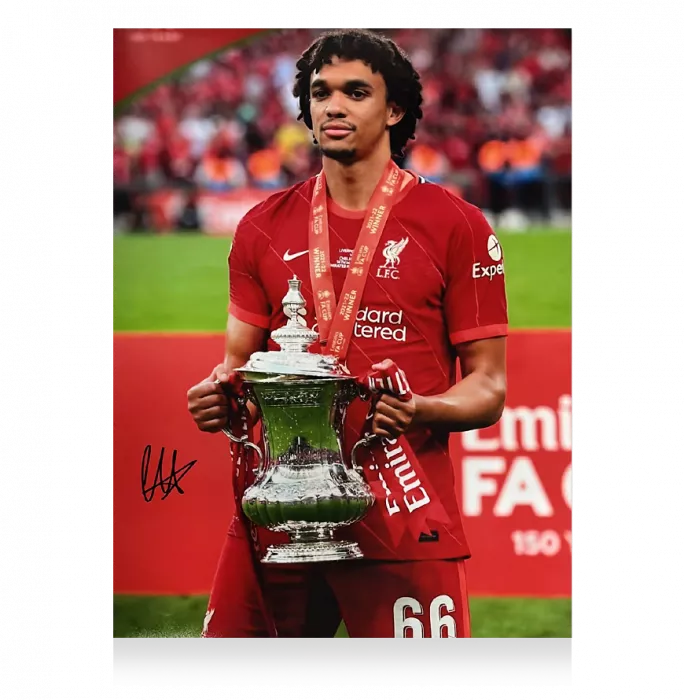 Icons Trent Alexander-Arnold Signed Liverpool Photo In Black Wooden Frame: FA Cup Winner