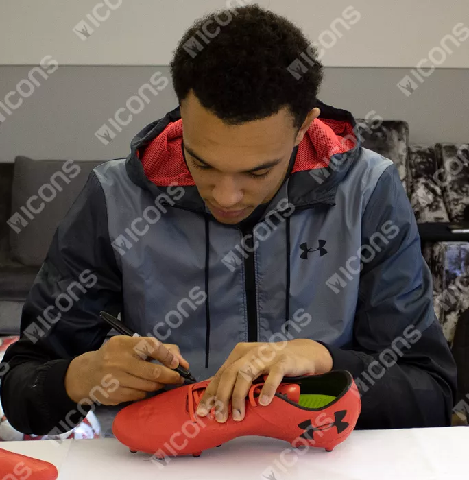 Icons Trent Alexander-Arnold Signed Red Under Armour Boot In Bubble Frame: Option 1