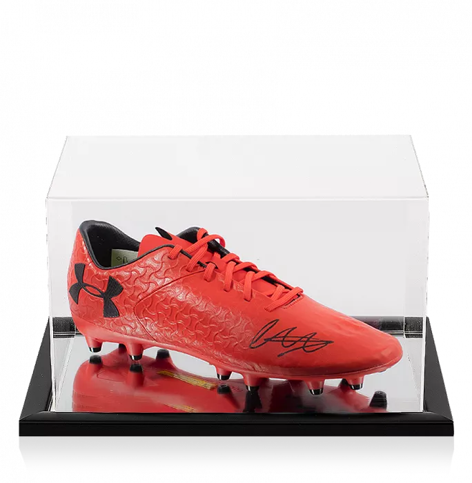icons Trent Alexander-Arnold Signed Red Under Armour Boot In Acrylic Case