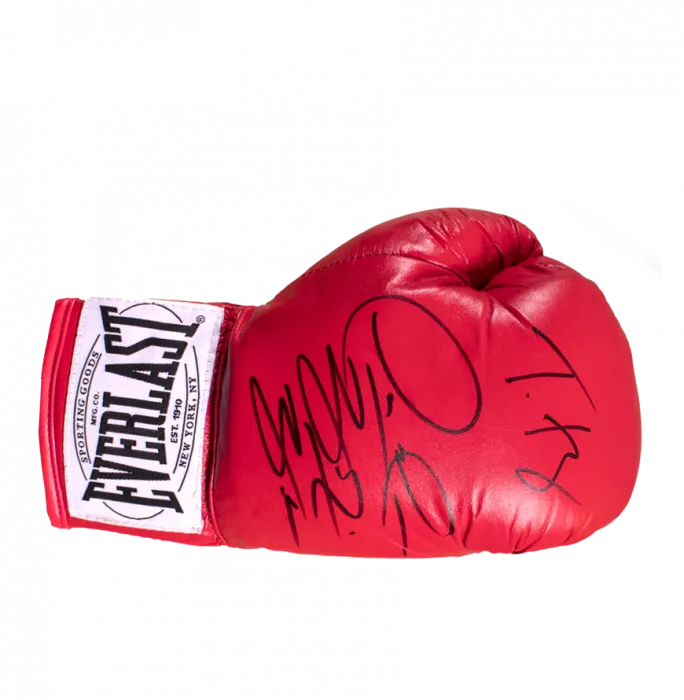 icons Tyson Fury & Deontay Wilder Signed Red Everlast Boxing Glove