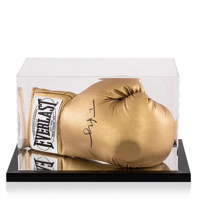 icons Tyson Fury Signed Gold Everlast Boxing Glove In Acrylic Case