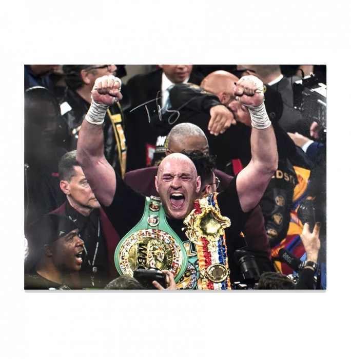 Icons Tyson Fury Signed Photo: Belt Celebration Version 2