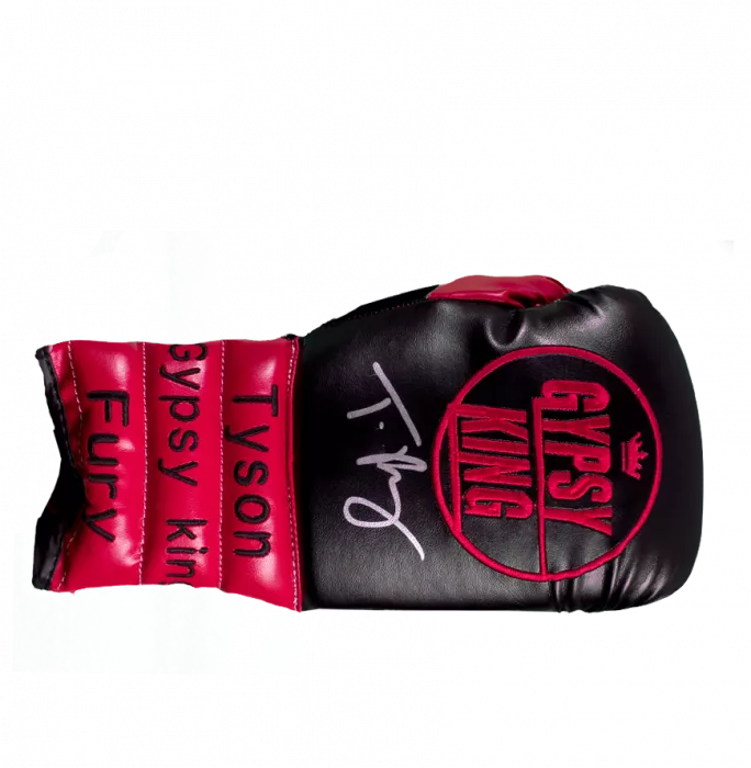 Icons Tyson Fury Signed Red And Black Gypsy King Boxing Glove
