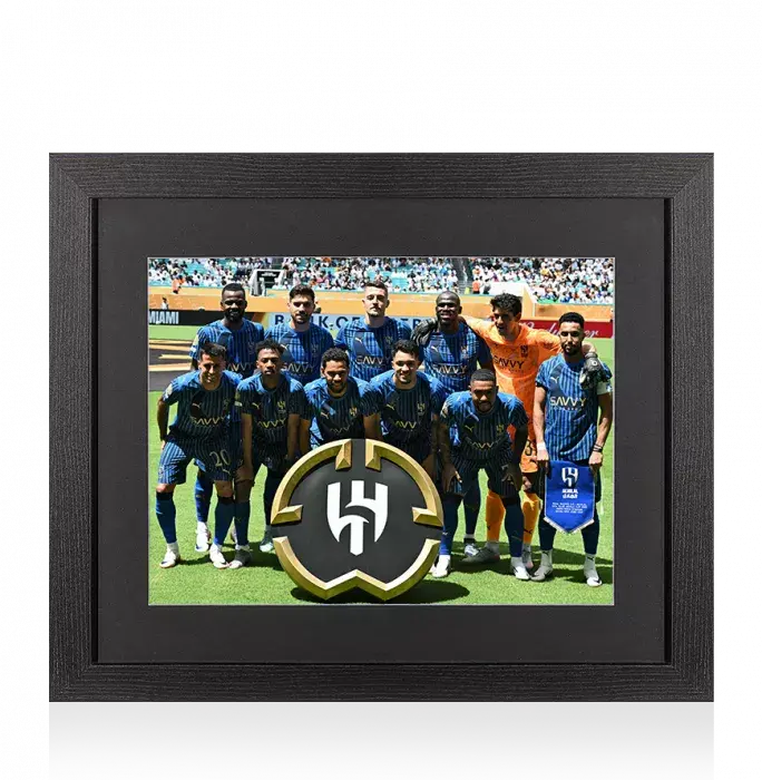 Icons UNSIGNED Al-Hilal Photo In Black Wooden Frame: 2025 FIFA Club World Cup Squad