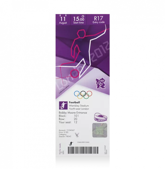 Icons UNSIGNED And Framed London 2012 Olympics Ticket: Football August 11th (M Final)