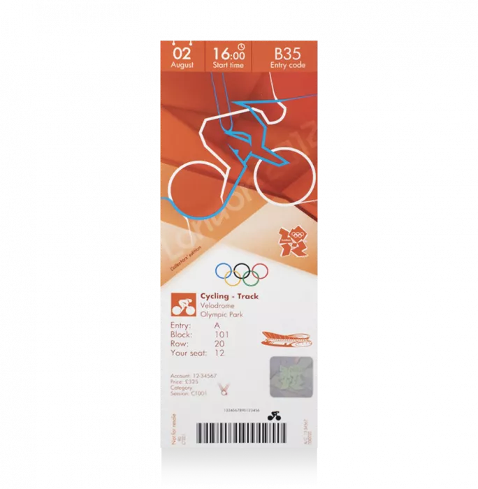 Icons UNSIGNED And Framed London 2012 Olympics Ticket: Track Cycling August 2nd (M Team Sprint – GB Gold)
