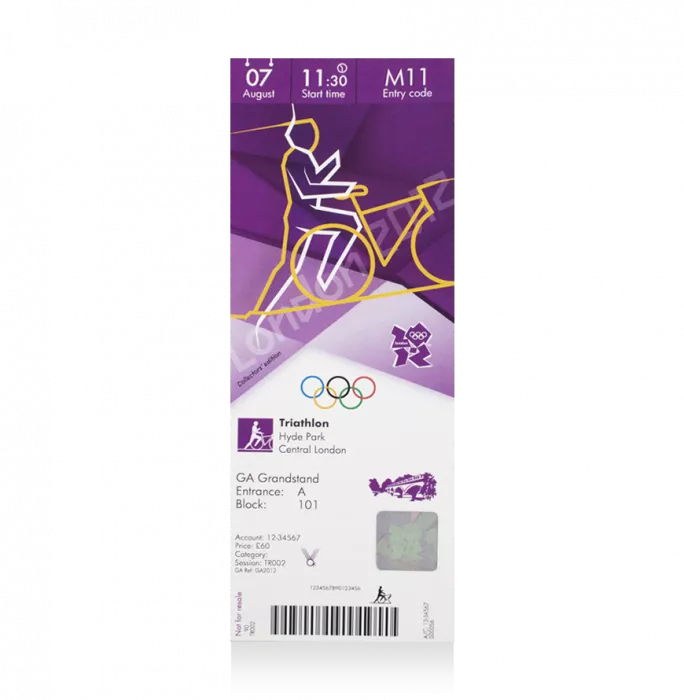 Icons UNSIGNED And Framed London 2012 Olympics Ticket: Triathlon August 7th