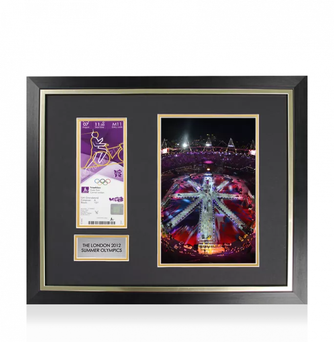 icons UNSIGNED and Framed London 2012 Olympics Ticket: Triathlon August 7th