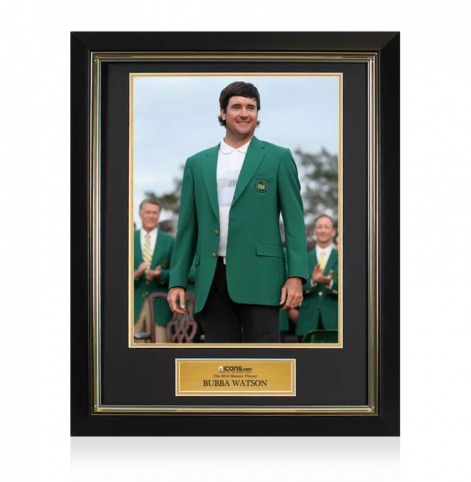 Icons UNSIGNED Bubba Watson Masters Trophy Framed Photo - The 2014 Masters Winner