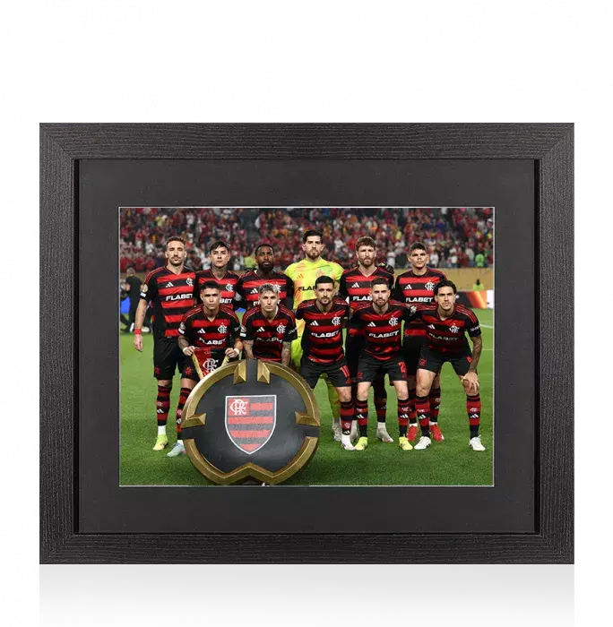 icons UNSIGNED CR Flamengo Photo In Black Wooden Frame: 2025 FIFA Club World Cup Squad