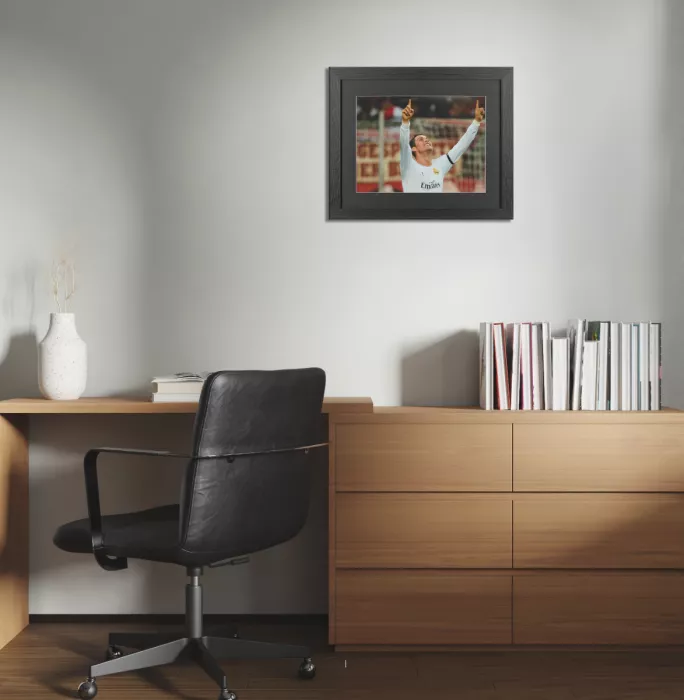 Icons UNSIGNED Cristiano Ronaldo Photo In Black Wooden Frame: Real Madrid CF Legend