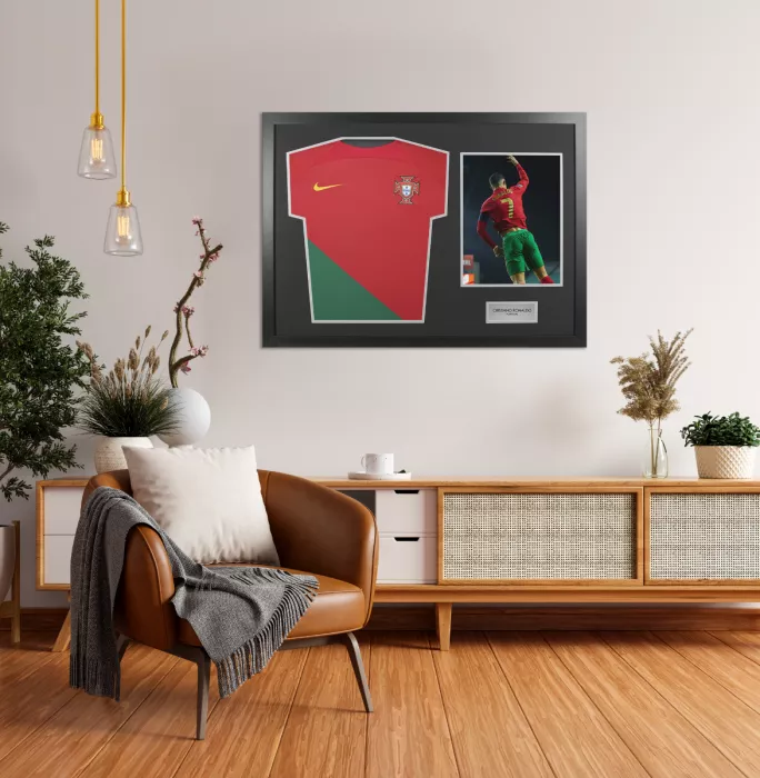 Icons UNSIGNED Cristiano Ronaldo Portugal Shirt In Tribute Frame