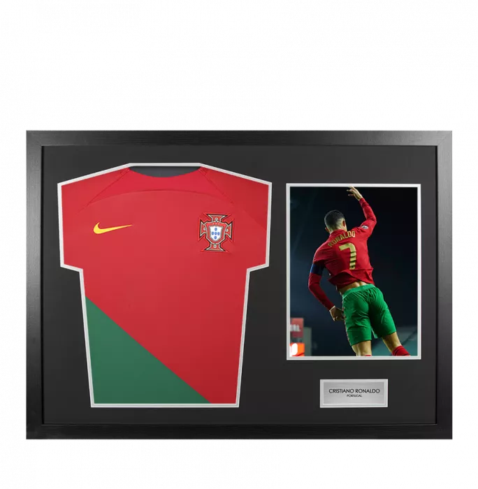 Icons UNSIGNED Cristiano Ronaldo Portugal Shirt In Tribute Frame