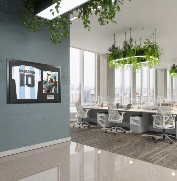 Icons UNSIGNED Diego Maradona Argentina Shirt In Tribute Frame