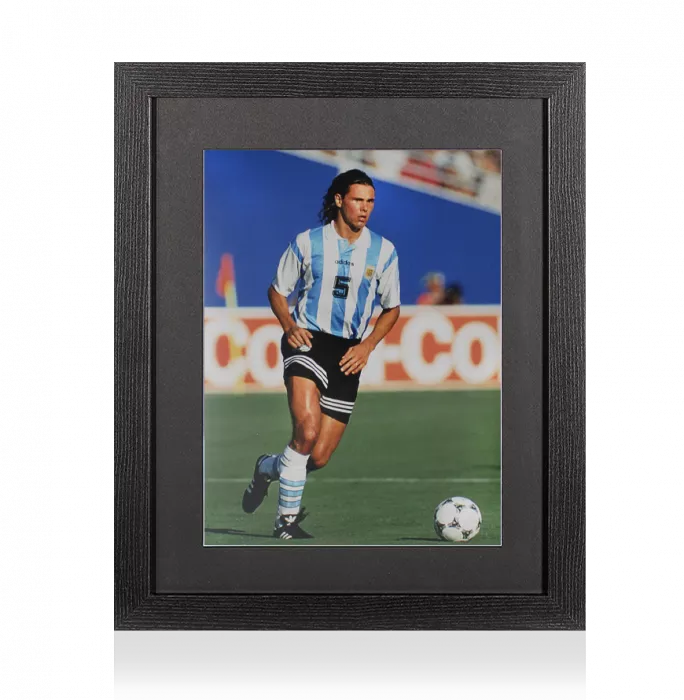 icons UNSIGNED Fernando Redondo Photo In Black Wooden Frame: Argentina Star