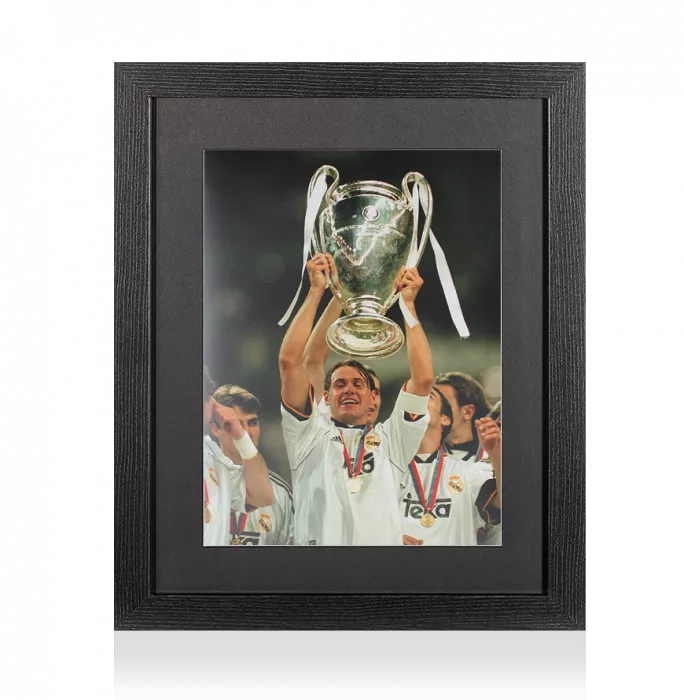 icons UNSIGNED Fernando Redondo Photo In Black Wooden Frame: Real Madrid CF UEFA Champions League Winner