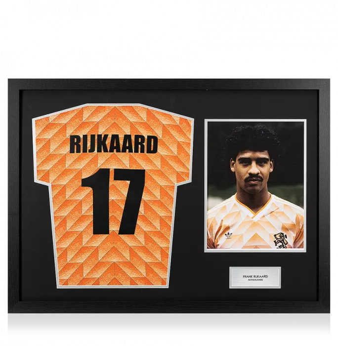 Icons UNSIGNED Frank Rijkaard Netherlands 1988 Home Shirt In Tribute Frame
