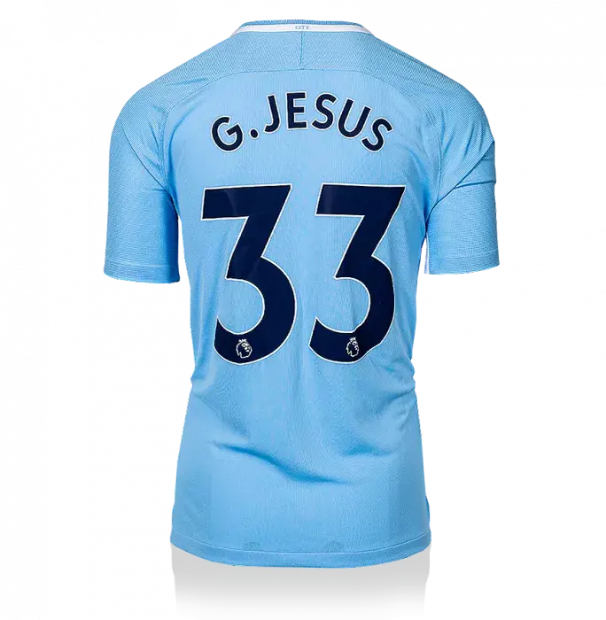 Icons UNSIGNED Gabriel Jesus Manchester City 2017-18 Home Shirt