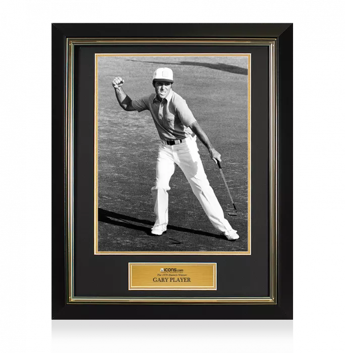 icons UNSIGNED Gary Player Masters Trophy Framed Photo - The 1978 Masters Winner