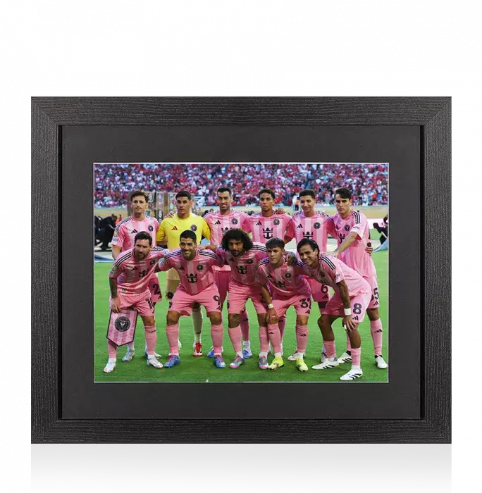 Icons UNSIGNED Inter Miami CF Photo In Black Wooden Frame: 2025 FIFA Club World Cup Squad