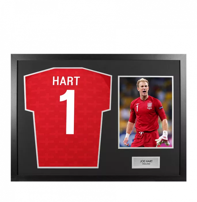 Icons UNSIGNED Joe Hart England Shirt In Tribute Frame