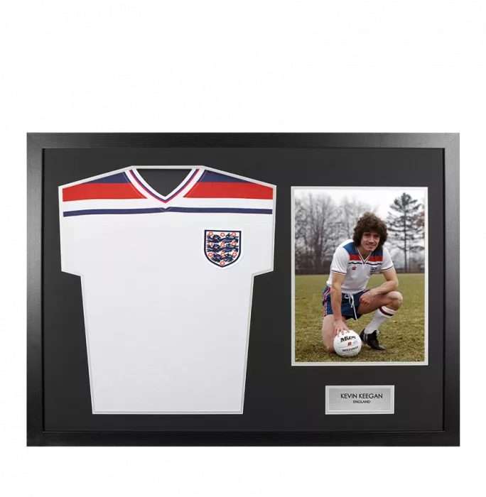 Icons UNSIGNED Kevin Keegan England Shirt In Tribute Frame
