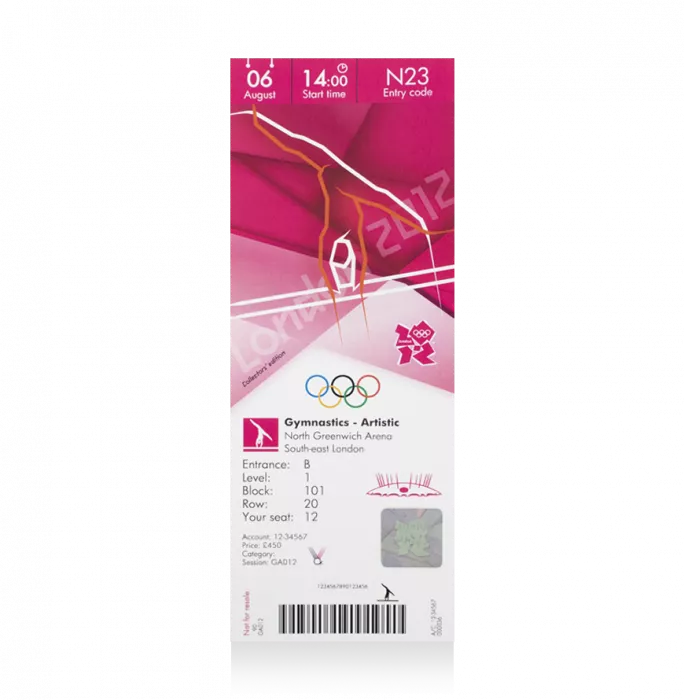 Icons UNSIGNED London 2012 Olympics Ticket: Artistic Gymnastics August 6th