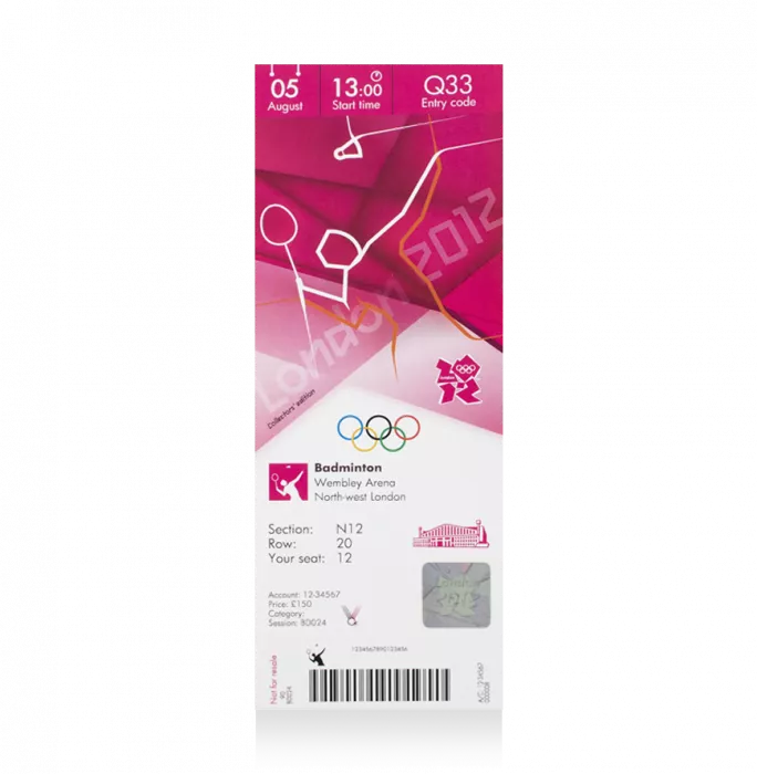 icons UNSIGNED London 2012 Olympics Ticket: Badminton August 5th