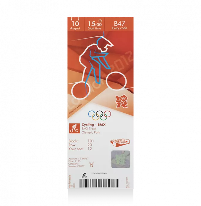 Icons UNSIGNED London 2012 Olympics Ticket: BMX Cycling August 10th