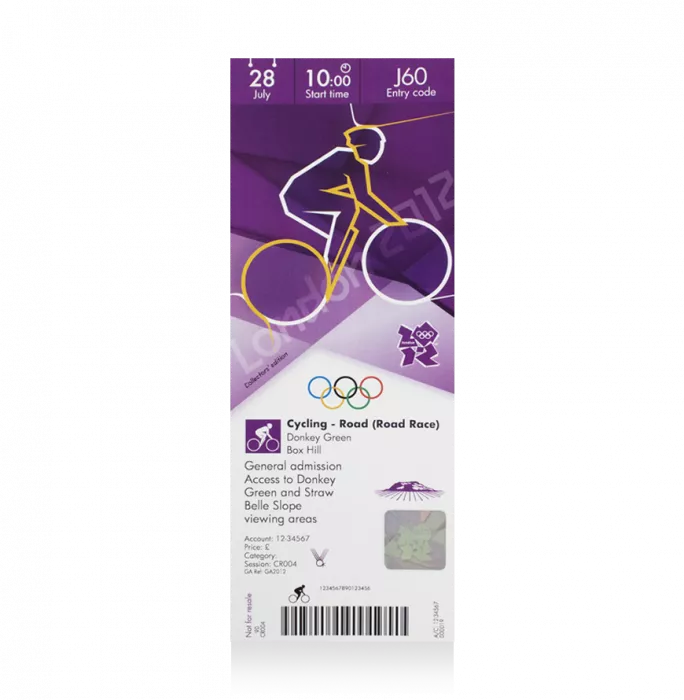 icons UNSIGNED London 2012 Olympics Ticket: Cycling Road Race July 28th