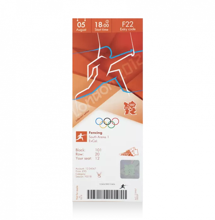 Icons UNSIGNED London 2012 Olympics Ticket: Fencing August 5th