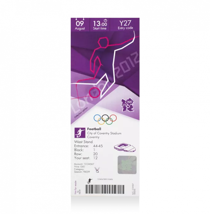 icons UNSIGNED London 2012 Olympics Ticket: Football August 9th (W Bronze)