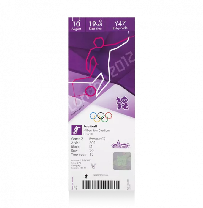 icons UNSIGNED London 2012 Olympics Ticket: Football August 10th (M Bronze)