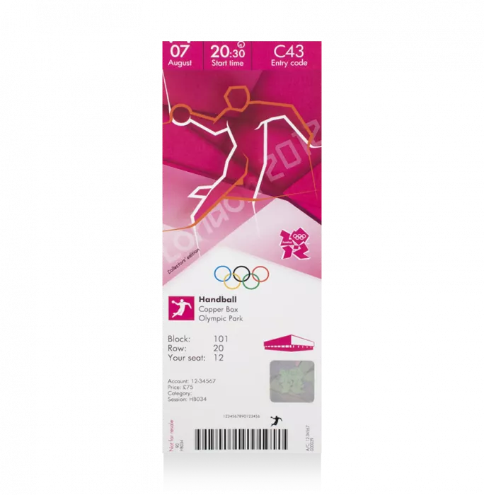 icons UNSIGNED London 2012 Olympics Ticket: Handball August 7th