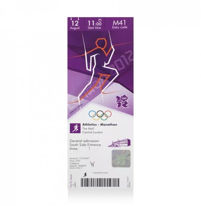 Icons UNSIGNED London 2012 Olympics Ticket: Marathon August 12th