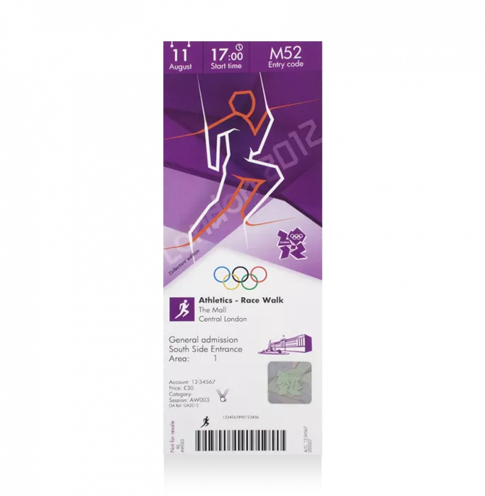 Icons UNSIGNED London 2012 Olympics Ticket: Race Walk August 11th