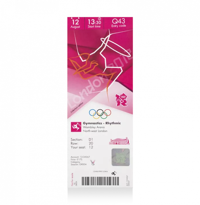 icons UNSIGNED London 2012 Olympics Ticket: Rhythmic Gymnastics August 12th