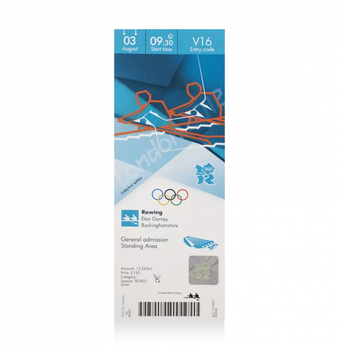 Icons UNSIGNED London 2012 Olympics Ticket: Rowing August 3rd (Katherine Grainger Gold)