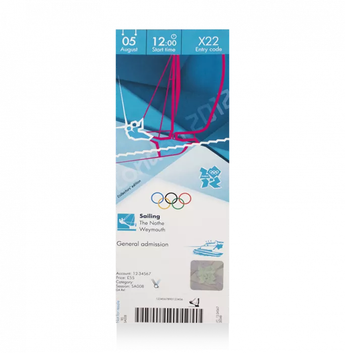 Icons UNSIGNED London 2012 Olympics Ticket: Sailing August 5th