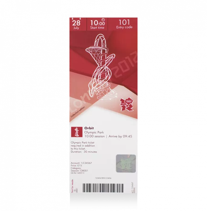 Icons UNSIGNED London 2012 Olympics Ticket: The Orbit