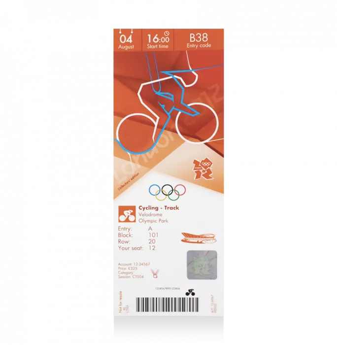 Icons UNSIGNED London 2012 Olympics Ticket: Track Cycling August 4th (W Team Pursuit – GB Gold)
