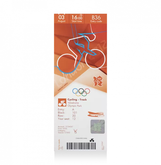 icons UNSIGNED London 2012 Olympics Ticket: Track Cycling August 3rd (M Team Pursuit; W Keirin – Pendleton Gold)